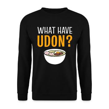 Udon Liebhaber Lebensmittelkritiker - Unisex Pullover - Schwarz - Vorne - Alina (178cm) & Michal (187cm)