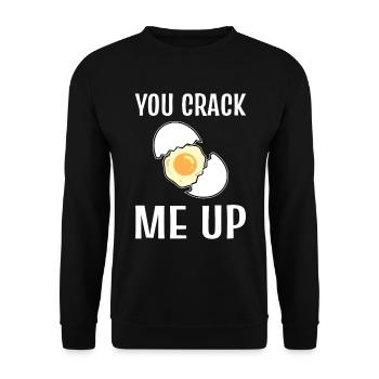 You Crack Me Up Persönlicher Koch - Unisex Pullover - Schwarz - Vorne - Alina (178cm) & Michal (187cm)