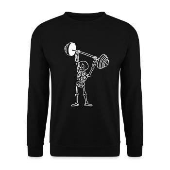 Skelett -Kreuzheben Bodybuilding - Unisex Pullover - Schwarz - Vorne - Alina (178cm) & Michal (187cm)