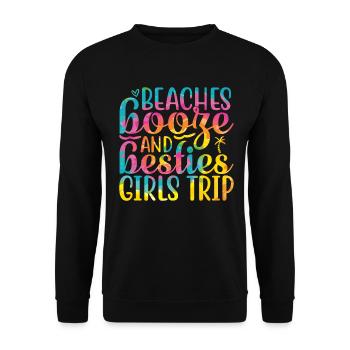 Beaches Liquor And Besties Girls Trip - Unisex Sweatshirt - black - Front - Alina (178cm) & Michal (187cm)