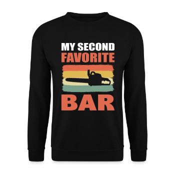 Lustige Kettensäge Logger - Unisex Pullover - Schwarz - Vorne - Alina (178cm) & Michal (187cm)