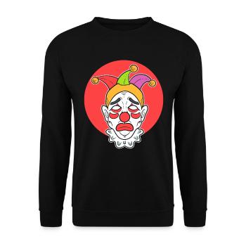 Sad Clown Zirkusartist - Unisex Pullover - Schwarz - Vorne - Alina (178cm) & Michal (187cm)