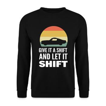 Rennauto Rennfahrer - Unisex Pullover - Schwarz - Vorne - Alina (178cm) & Michal (187cm)