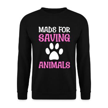 Save -Rettungstiere Tierärztin - Unisex Pullover - Schwarz - Vorne - Alina (178cm) & Michal (187cm)