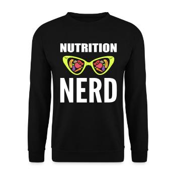 Nutrition Nerd Registrierter Ernährungsberater - Unisex Pullover - Schwarz - Vorne - Alina (178cm) & Michal (187cm)