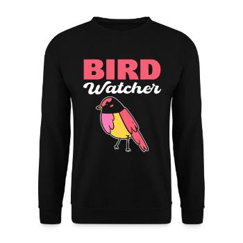 Bird Watcher Vogelbegeisterte - Unisex Pullover - Schwarz - Vorne - Alina (178cm) & Michal (187cm)