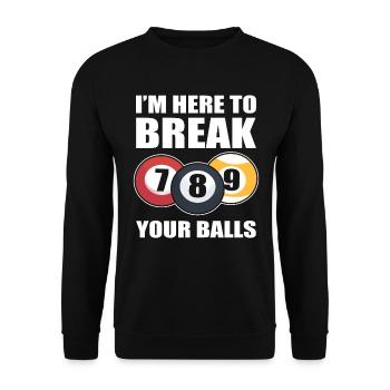 I'm Here To Break Your Balls Poolspieler - Unisex Pullover - Schwarz - Vorne - Alina (178cm) & Michal (187cm)
