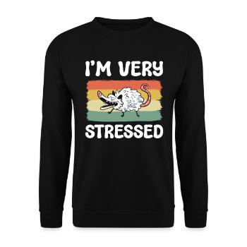 Lustiges Opossum Wildlife Rehabilitator - Unisex Pullover - Schwarz - Vorne - Alina (178cm) & Michal (187cm)