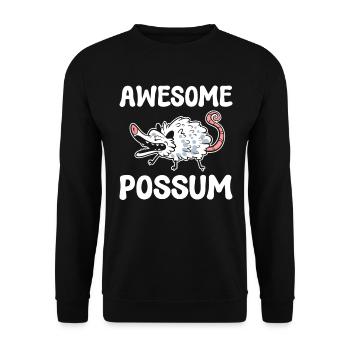 Awesome Possum Wildtierspezialist - Unisex Pullover - Schwarz - Vorne - Alina (178cm) & Michal (187cm)