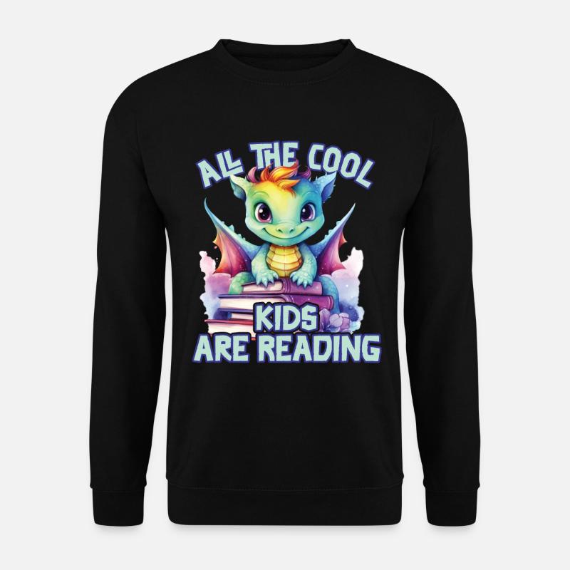 Alle Coolen Kids Lesen Drachen - Unisex Pullover - Schwarz