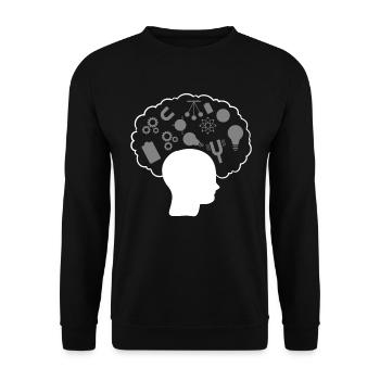 Physik Gehirn Wissenschaftsprofessor - Unisex Pullover - Schwarz - Vorne - Alina (178cm) & Michal (187cm)