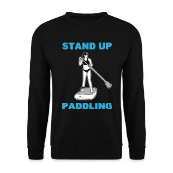 Stand Up Paddling Bootsfahrer - Unisex Pullover - Schwarz - Vorne - Alina (178cm) & Michal (187cm)