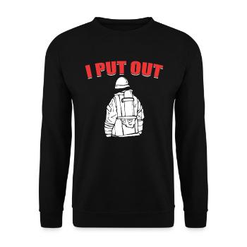 I Put Out Feuerwehrmann - Unisex Pullover - Schwarz - Vorne - Alina (178cm) & Michal (187cm)