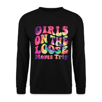 Girls On The Loose Moms Friends Trip - Unisex Sweatshirt - black - Front - Alina (178cm) & Michal (187cm)