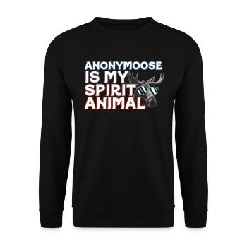 Anonymousoose est mon animal spirituel orignal cool - Sweat-shirt Unisexe - noir - Devant - Alina (178cm) & Michal (187cm)