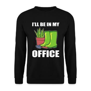 I'll Be In My Office Greenskeeper - Unisex Pullover - Schwarz - Vorne - Alina (178cm) & Michal (187cm)