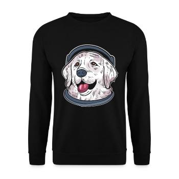 Golden Retriever Astronaut Space Pilot - Unisex Pullover - Schwarz - Vorne - Alina (178cm) & Michal (187cm)