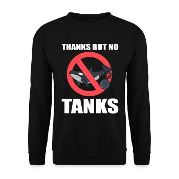 Thanks But No Tanks! Ozeanograph - Unisex Pullover - Schwarz - Vorne - Alina (178cm) & Michal (187cm)