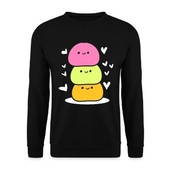 Süßes Mochi Japanischer Koch - Unisex Pullover - Schwarz - Vorne - Alina (178cm) & Michal (187cm)