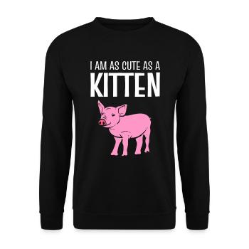 Schweinliebhaber Veganer Aktivist - Unisex Pullover - Schwarz - Vorne - Alina (178cm) & Michal (187cm)