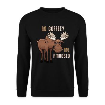 No Coffee Not Amoosed Moose - Unisex Sweatshirt - black - Front - Alina (178cm) & Michal (187cm)