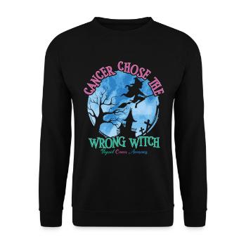Cancer Chose The Wrong Witch Thyroid Cancer - Unisex Sweatshirt - black - Front - Alina (178cm) & Michal (187cm)