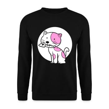 Katzenfischknochen Fischer - Unisex Pullover - Schwarz - Vorne - Alina (178cm) & Michal (187cm)