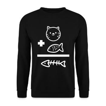 Katzenfischknochen Angler - Unisex Pullover - Schwarz - Vorne - Alina (178cm) & Michal (187cm)