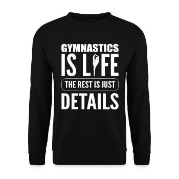 Gymnastik ist das Leben Turn -Trainer - Unisex Pullover - Schwarz - Vorne - Alina (178cm) & Michal (187cm)