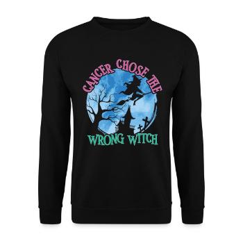 Cancer Chose The Wrong Witch Thyroid Cancer - Unisex Sweatshirt - black - Front - Alina (178cm) & Michal (187cm)