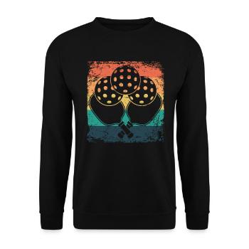 Wiffleball Club Retro Pickleball Team - Unisex Sweatshirt - black - Front - Alina (178cm) & Michal (187cm)