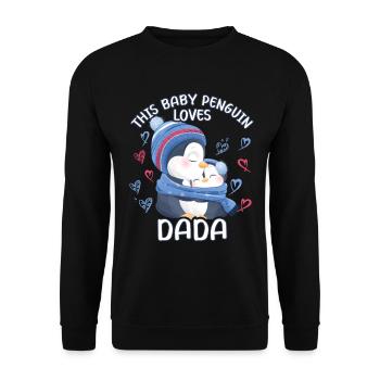 Ce bébé pingouin aime la fête des pères de papa - Sweat-shirt Unisexe - noir - Devant - Alina (178cm) & Michal (187cm)