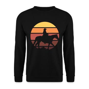 Western Cowboy Reiter - Unisex Pullover - Schwarz - Vorne - Alina (178cm) & Michal (187cm)