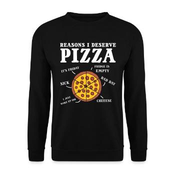 Pizza -Humor Pizza -Lieferant - Unisex Pullover - Schwarz - Vorne - Alina (178cm) & Michal (187cm)