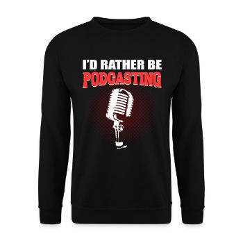 Podcast -Mikrofon Podcast -Editor - Unisex Pullover - Schwarz - Vorne - Alina (178cm) & Michal (187cm)