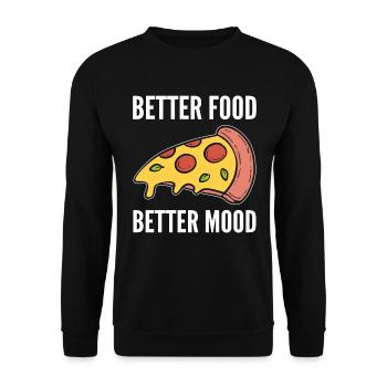 Pizza Stück Pizzabäcker - Unisex Pullover - Schwarz - Vorne - Alina (178cm) & Michal (187cm)