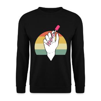 Süßer Manikürist Nagel-Techniker - Unisex Pullover - Schwarz - Vorne - Alina (178cm) & Michal (187cm)