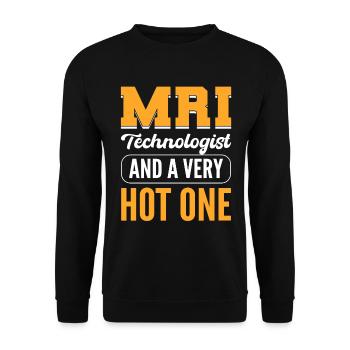 MRI Technologist And A Very Hot One Radiologie - Unisex Pullover - Schwarz - Vorne - Alina (178cm) & Michal (187cm)