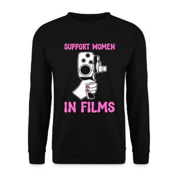 Lustiger Filmproduzent Filmemacher - Unisex Pullover - Schwarz - Vorne - Alina (178cm) & Michal (187cm)