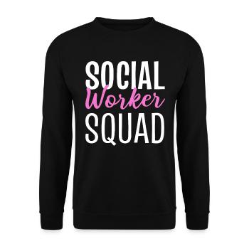 Social Worker Squad Fürsorger - Unisex Pullover - Schwarz - Vorne - Alina (178cm) & Michal (187cm)
