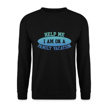 Hilfe, Ich Bin Im Familienurlaub - Unisex Pullover - Schwarz - Vorne - Alina (178cm) & Michal (187cm)