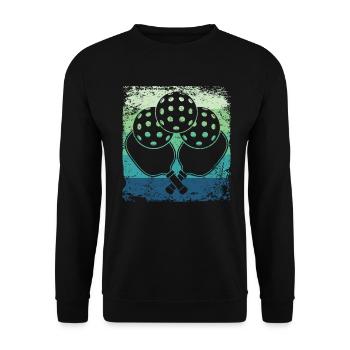 Wiffleball Club Retro Pickleball Team - Unisex Sweatshirt - black - Front - Alina (178cm) & Michal (187cm)