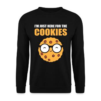 I'm Just Here For The Cookies Cookie Baker - Unisex Pullover - Schwarz - Vorne - Alina (178cm) & Michal (187cm)