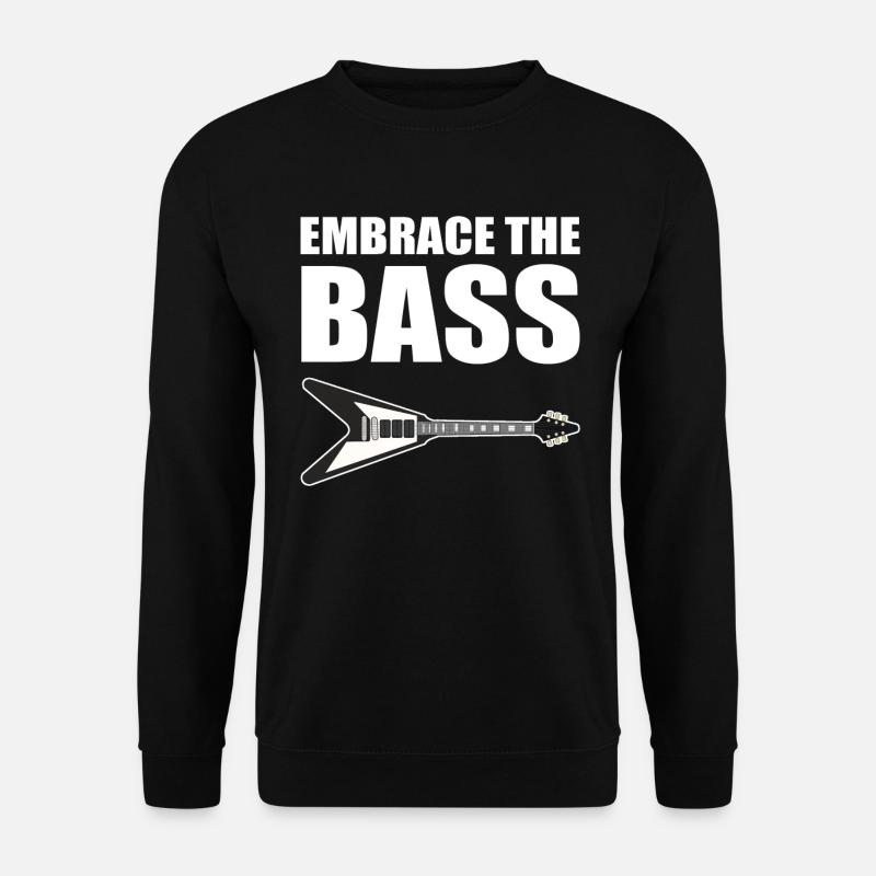 Lustiger Bassgitarrist Gitarrenlehrer - Unisex Pullover - Schwarz