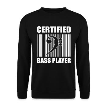 Lustiger Bassgitarrist Künstler - Unisex Pullover - Schwarz - Vorne - Alina (178cm) & Michal (187cm)
