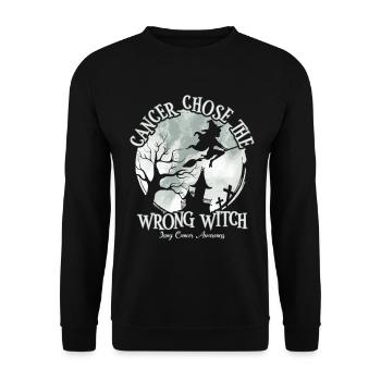 Cancer Sorcière Cancer du poumon blanc - Sweat-shirt Unisexe - noir - Devant - Alina (178cm) & Michal (187cm)