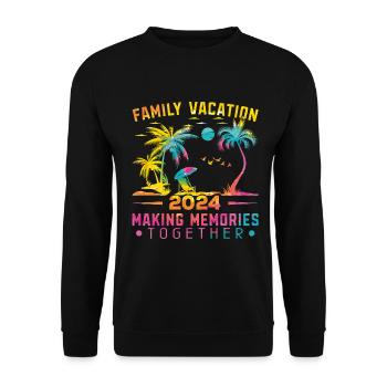 Sommer Familienurlaub 2024 - Unisex Pullover - Schwarz - Vorne - Alina (178cm) & Michal (187cm)