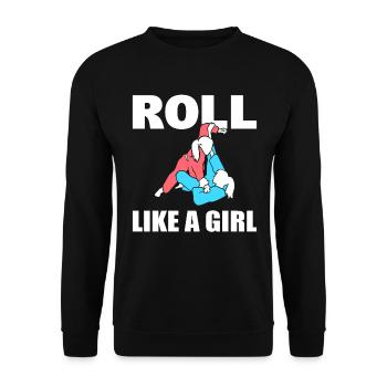 Roll Like A Girl Jujitsuka - Unisex Pullover - Schwarz - Vorne - Alina (178cm) & Michal (187cm)