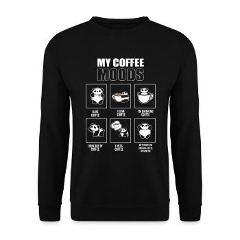 My Coffee Moods Barista - Unisex Pullover - Schwarz - Vorne - Alina (178cm) & Michal (187cm)