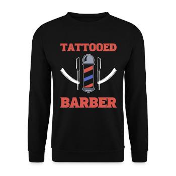 Tattooed Barber Gent's Friseur - Unisex Pullover - Schwarz - Vorne - Alina (178cm) & Michal (187cm)
